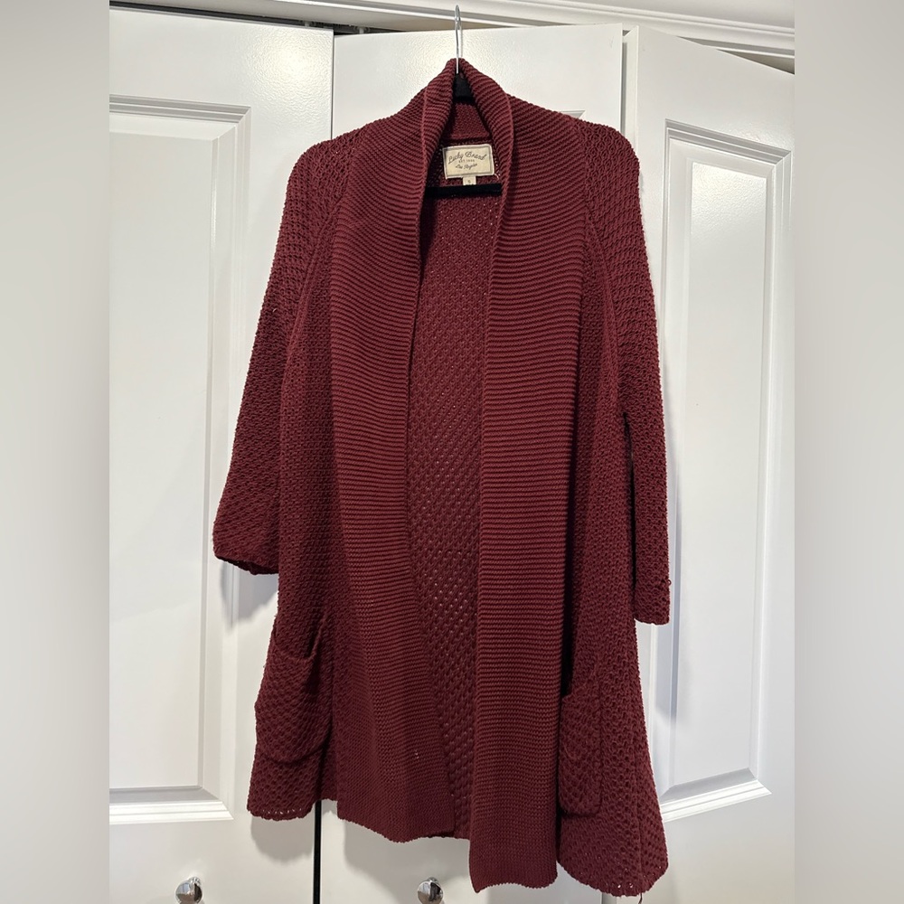 Lucky Brand Deep Red Cardigan Sweater